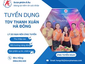 DƯỢC PHẨM Á ÂU TUYỂN DỤNG TRÌNH DƯỢC VIÊN – ĐỊA BÀN THANH XUÂN, HÀ ĐÔNG